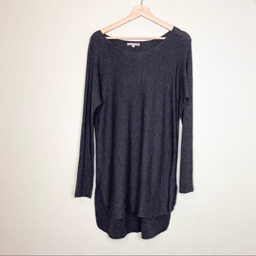 Joan Vass Studio Cashmere Blend Sweater Long Sleeve Tunic woman's size S Gray